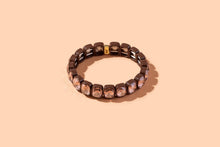 Load image into Gallery viewer, Enamel Stretch Bracelet - Earth Tone Colors - Asst Styles: Teal w/ Pink Small Round Stones - Maeve