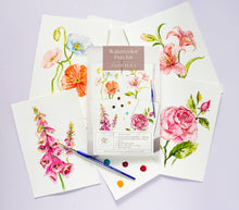 Load image into Gallery viewer, Watercolor Painting Kit: Florals 1 | All-in-One