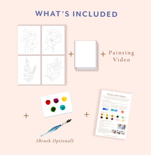Load image into Gallery viewer, Watercolor Painting Kit: Florals 1 | All-in-One