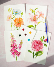 Load image into Gallery viewer, Watercolor Painting Kit: Florals 1 | All-in-One