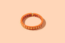 Load image into Gallery viewer, Enamel Stretch Bracelet - Earth Tone Colors - Asst Styles: Gold w/ Pink Pearls - Maeve