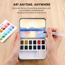 Load image into Gallery viewer, Watercolor Pocket Set Of 12 With Brush - Landscape Colors
