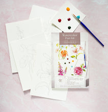 Load image into Gallery viewer, Watercolor Painting Kit: Florals 1 | All-in-One
