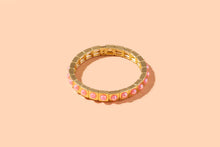 Load image into Gallery viewer, Enamel Stretch Bracelet - Earth Tone Colors - Asst Styles: Gold w/ Pink Pearls - Maeve
