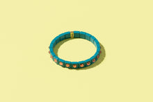 Load image into Gallery viewer, Enamel Stretch Bracelet - Earth Tone Colors - Asst Styles: Gold w/ Pink Pearls - Maeve

