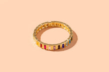 Load image into Gallery viewer, Enamel Stretch Bracelet - Earth Tone Colors - Asst Styles: Teal w/ Pink Small Round Stones - Maeve
