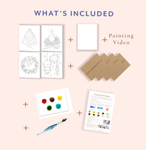 Load image into Gallery viewer, Watercolor Painting Kit: Christmas Cards | Paint-Your-Own
