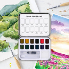 Load image into Gallery viewer, Watercolor Pocket Set Of 12 With Brush - Landscape Colors
